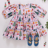 Girls Peachy Dress- Lavender Nutcracker