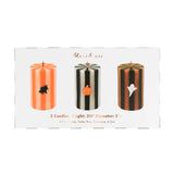 Halloween Striped Pillar Candles