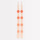 Pink Flower Taper Candles