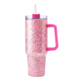 Pink Party Glitter Stainless Steel Tumbler- 40oz