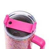 Pink Party Glitter Stainless Steel Tumbler- 40oz