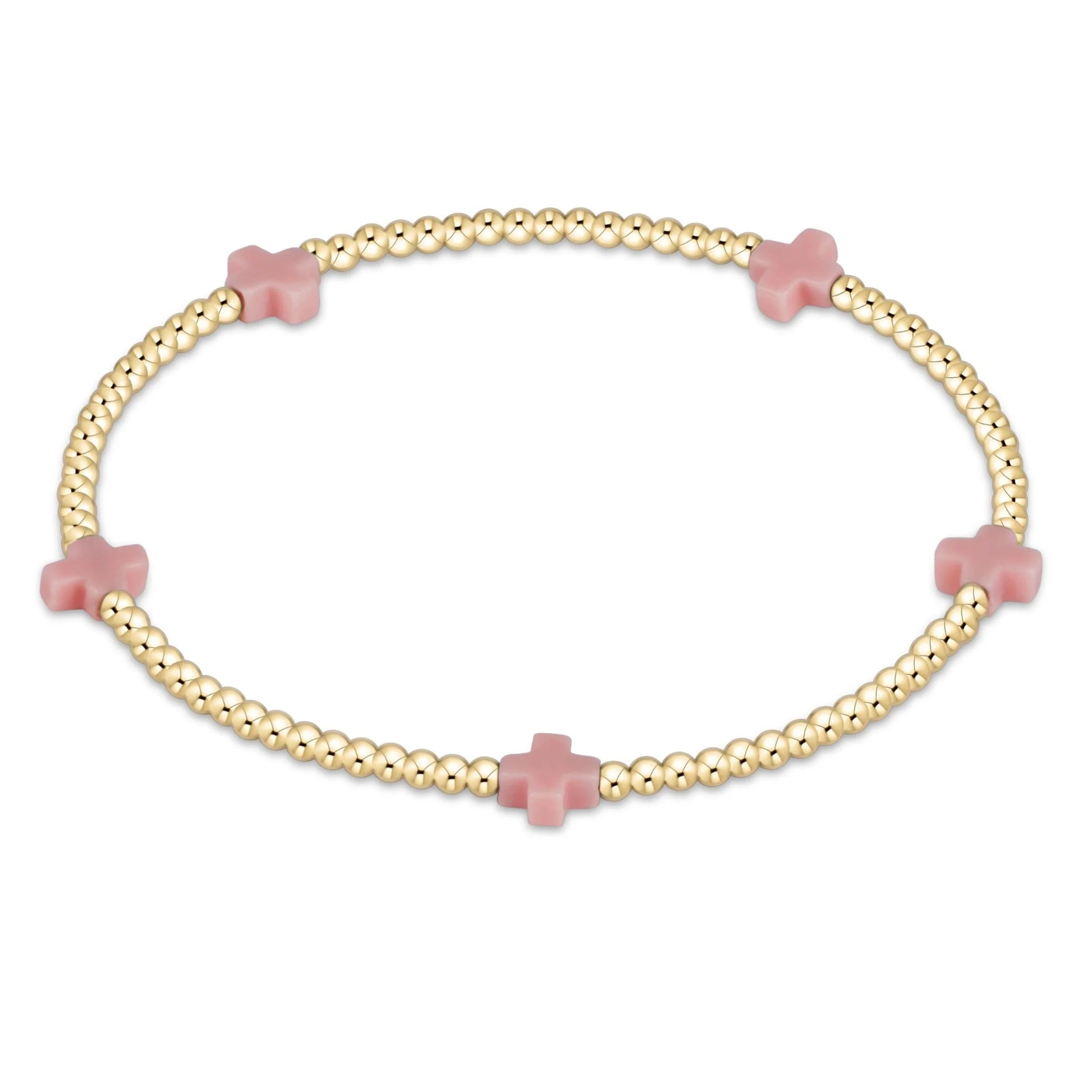 Small Signature Cross Gold Pattern Bracelet 2mm