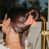 Girlhood Midi Claw Clip- Pink Plaid