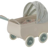 Pram with Baby Mouse- Mint