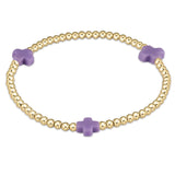 Egirl Signature Cross Small Gold Pattern 2mm Bead Bracelet