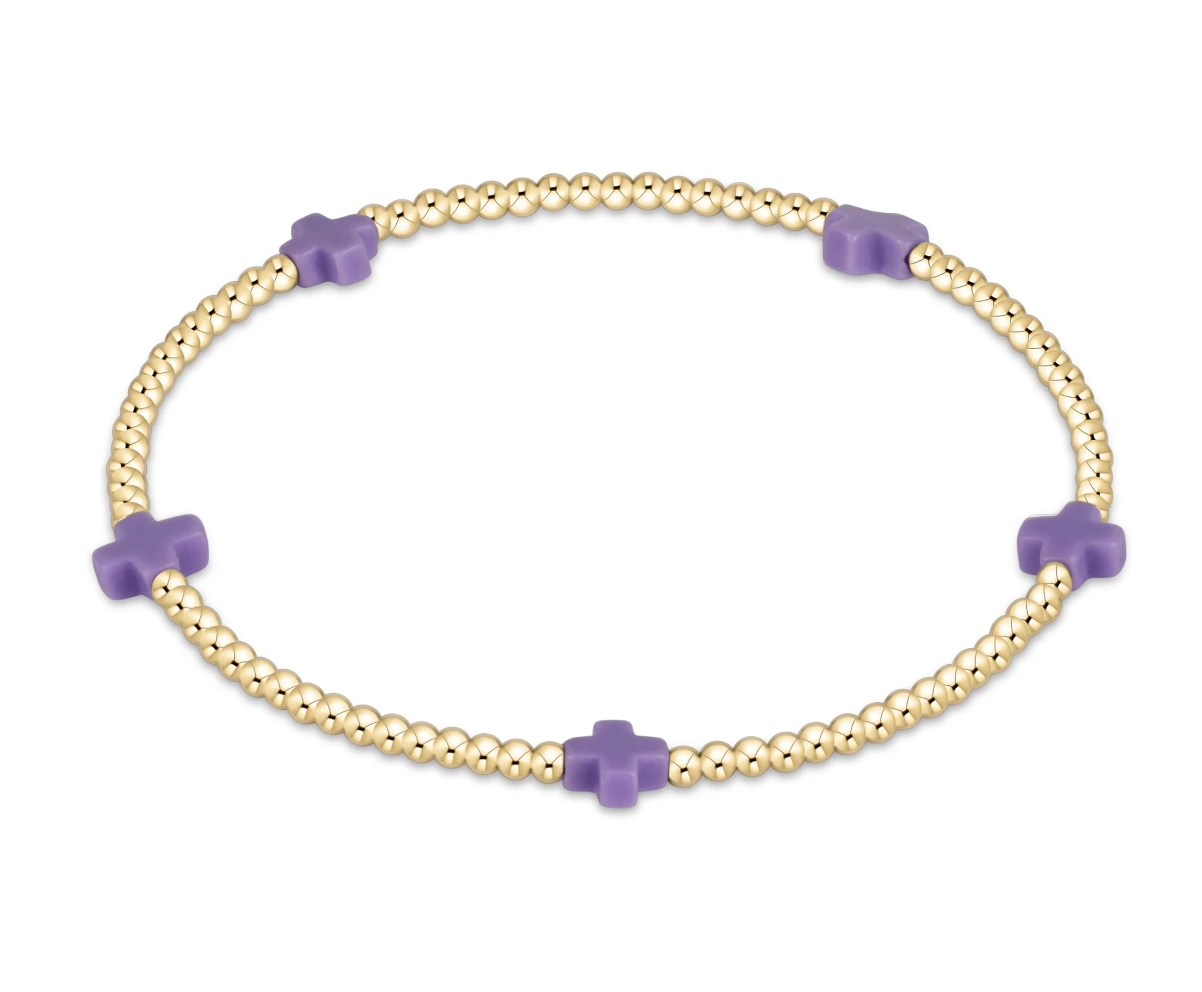 Small Signature Cross Gold Pattern Bracelet 2mm