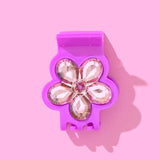 Purple Pink Flower Gemstone Claw Clip