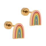 Noah Rainbow Screwback Stud Earrings