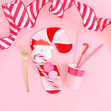 Red and Pink Candy Cane Plates