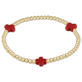 Egirl Signature Cross Small Gold Pattern 2mm Bead Bracelet