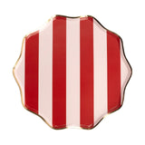 Red Stripes Dessert Paper Plate