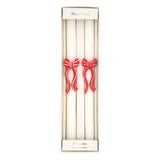 Red Stripy Bow Table Candles