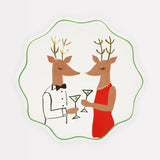 Mr & Mrs Reindeer Side Plates