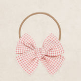 Adventure Bow- Rose Gingham Headband