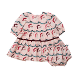 Baby Girls Maribelle Dress Set- Santa Garland