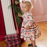Baby Girls Maribelle Dress Set- Santa Garland
