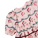 Baby Girls Maribelle Dress Set- Santa Garland