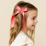 Satin Bow- Melon Sash Clip- Small Alligator Clip