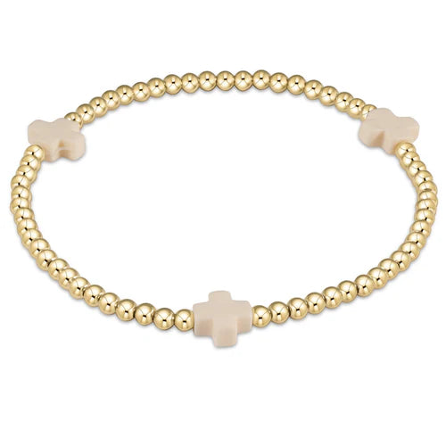 Signature Cross Extend Gold Pattern 3mm Bracelet