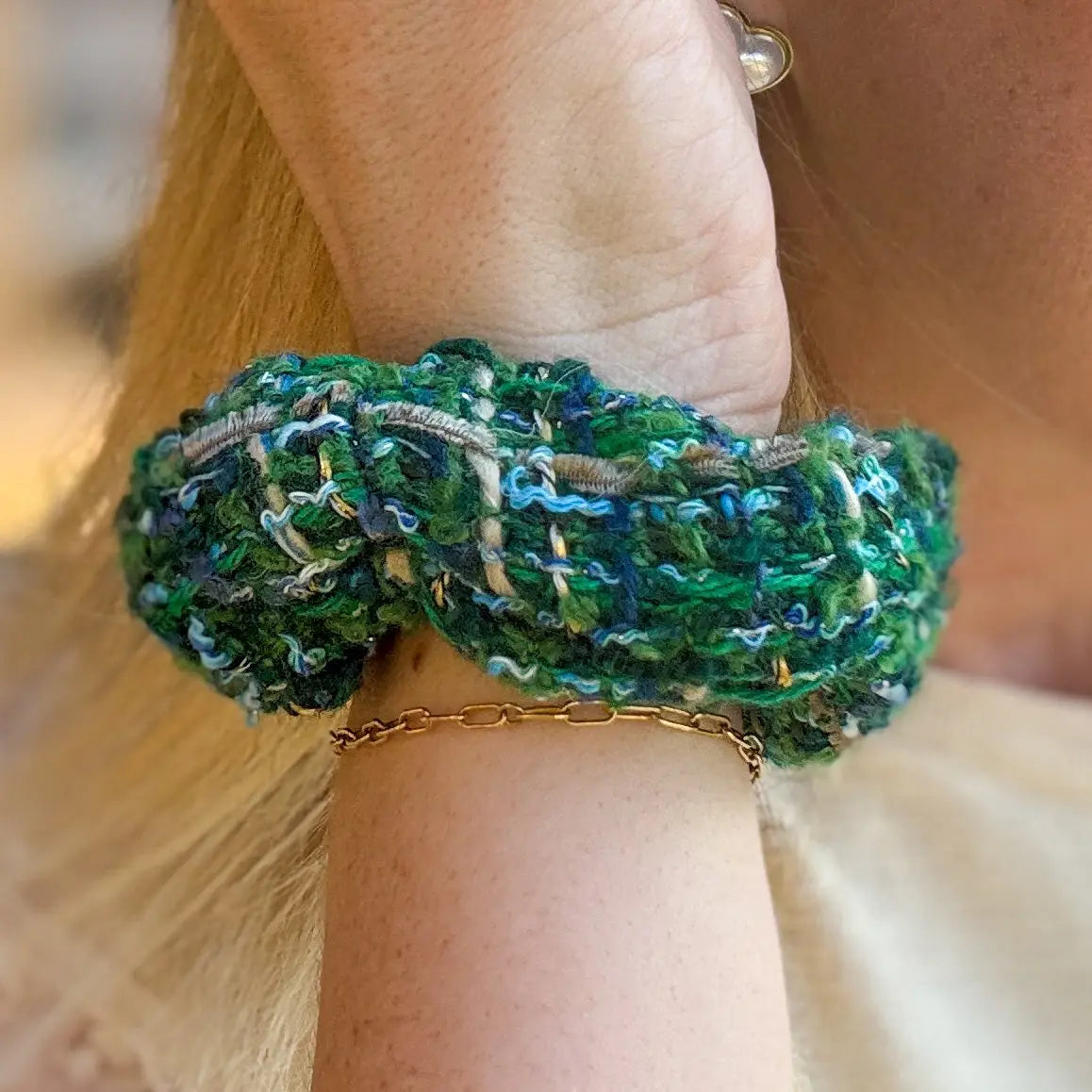 Tweed Scrunchies- Assorted Colors
