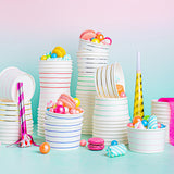 Silver Frenchie Striped Treat Cups