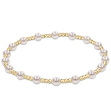 Extended Classic Sincerity Pattern 4mm Bead Bracelet - Pearl