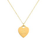 Heart Tag Gold Necklace- 1.5mm chain