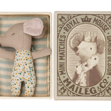 Sleepy Wakey Baby Mouse in a Matchbox- Blue