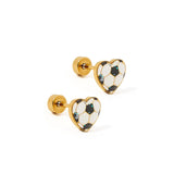 Soccer Screwback Stud Earrings