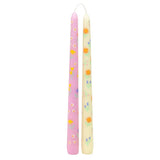 Spring Floral Yellow & Pink Dinner Candles- 2 pk