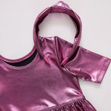 Girls Lame Steph Dress- Pink