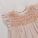 Baby Girls Stevie Dress- Tawny Brown Stripe