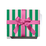 Green/Pink Stripe Wrapping Paper- Single Sheet