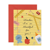 Thankful For Teacher Card