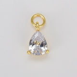 Teardrop Solitaire CZ Charm