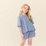 Girls Theodore Short- Light Blue Carnation