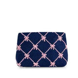 Tinsel Bow Zip Pouch- Navy