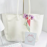 Mahjong Tote with Custom Silk Twilly