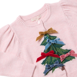 Girls Constance Sweater- Tree Bows