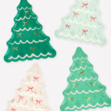 Christmas Tree With Bow Plates