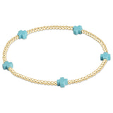 Small Signature Cross Gold Pattern Bracelet 2mm