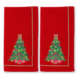 Christmas Tree Embroidered Napkins, Set of 2