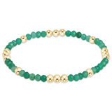 Worthy Pattern 3mm Bead Bracelet- Green Onyx
