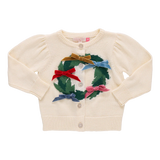 Girls Constance Sweater- Holiday Wreath